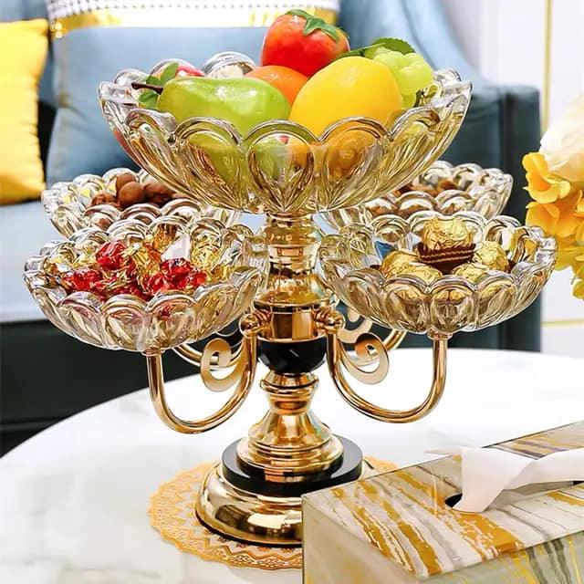 Rotating Glass Multi-layer Fruit Tray
