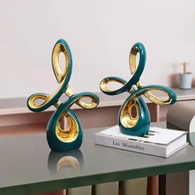 2 Pcs Chinese Knot Creative Sculpture Ornament Set