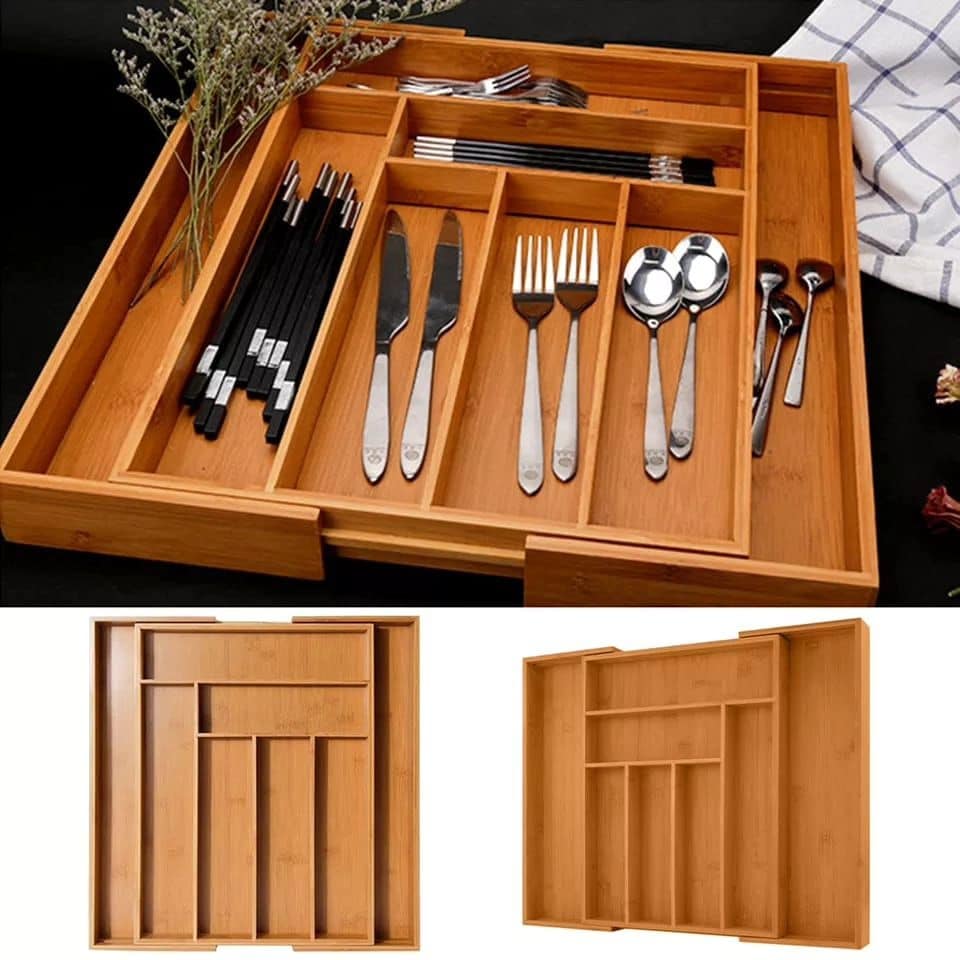 Expandable cutlery organizer, cutlery holder, drawer organizer