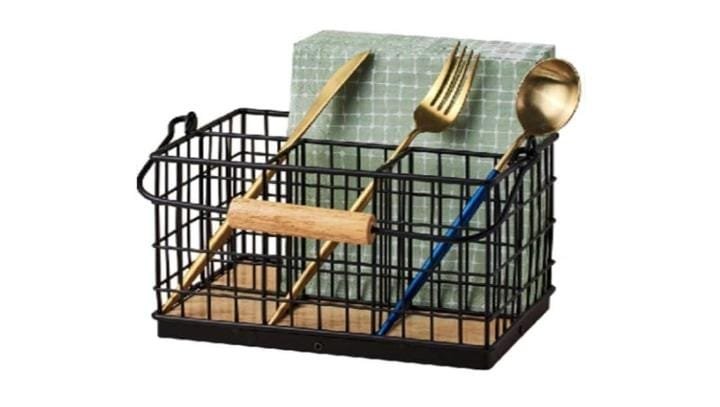 Metallic cutlery organizer