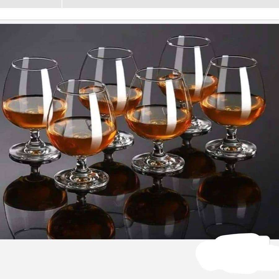 6pcs clear cognac glasses