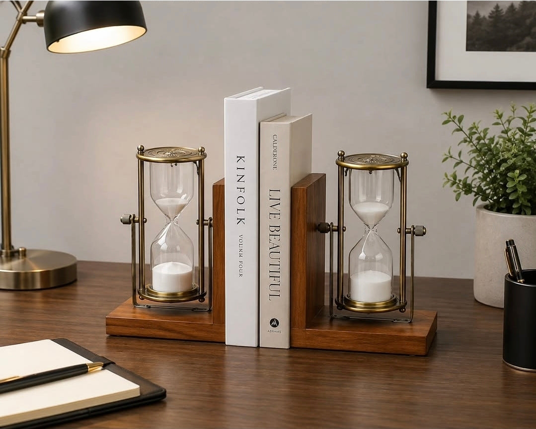 Hour glass bookends