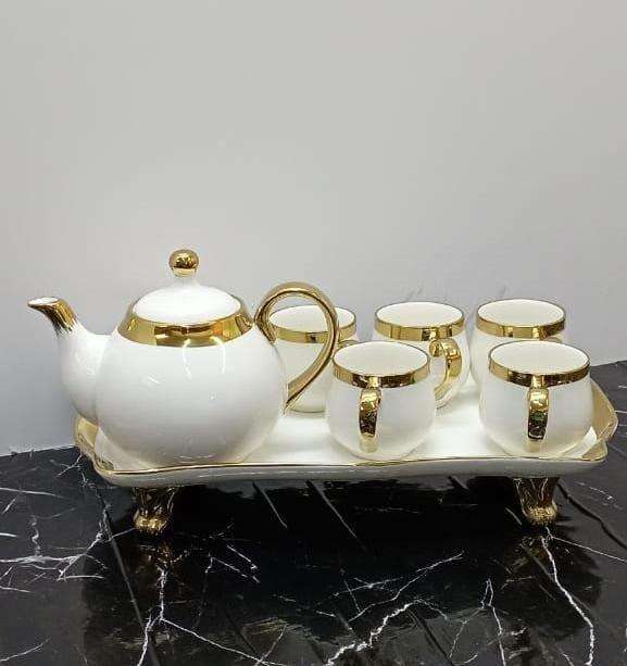 English white gold tea set