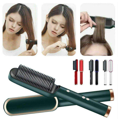 Electric hair straightener brush