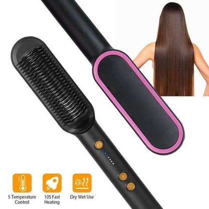 Electric hair straightener brush