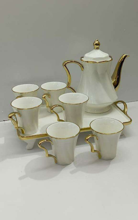 White gold tea set