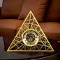 High Quality Metal Body Golden Color Pyramide Shape Metallic Dial Design Table Clock