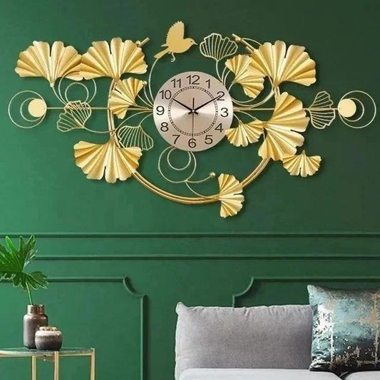 Large Gold Metal Decor Wall Clock