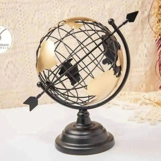 Vintage Celestial Metal Armillary Globe Sphere with Arrow