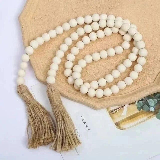 Wood Garland Tassels Beads