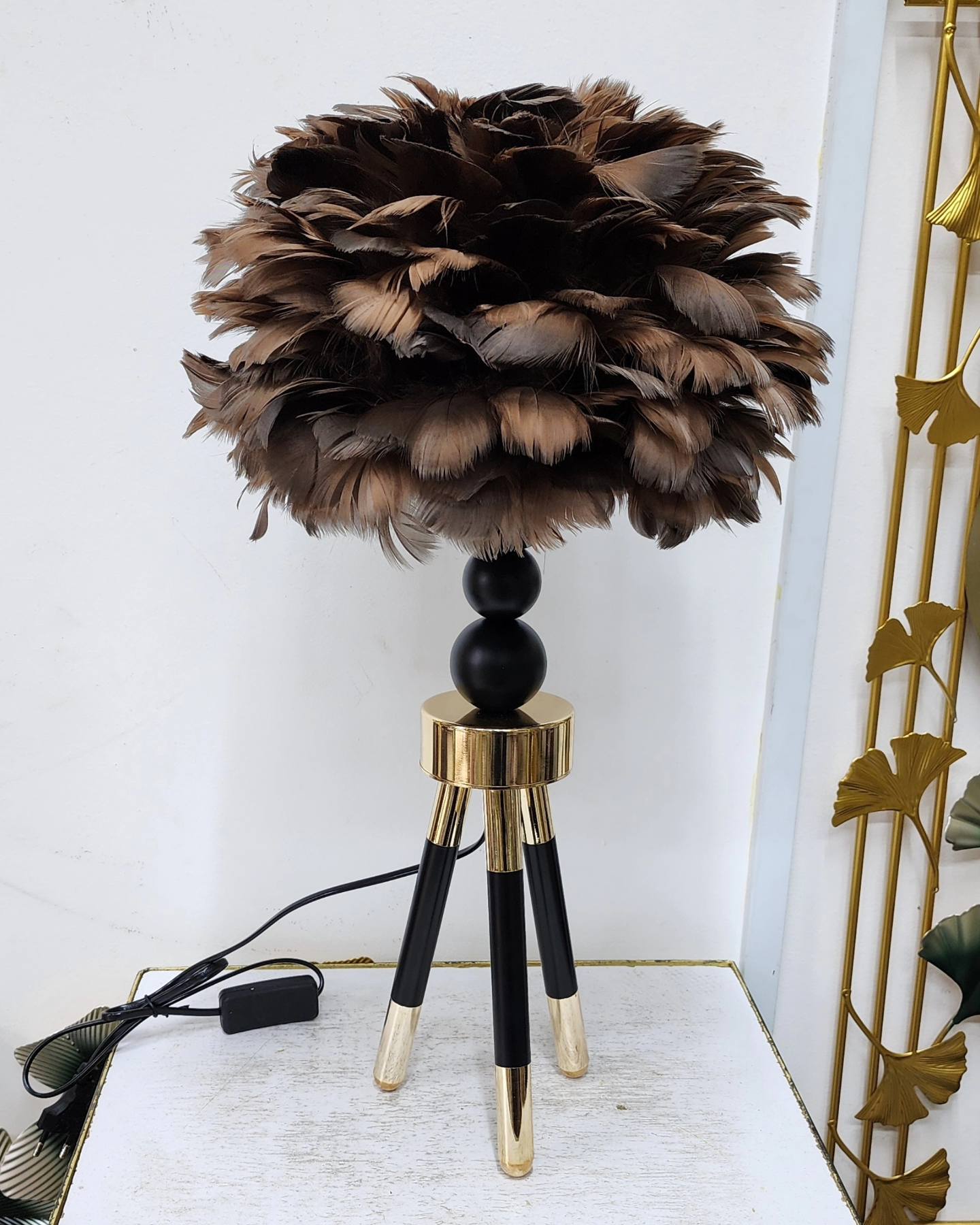 Tripod Feather Lamp