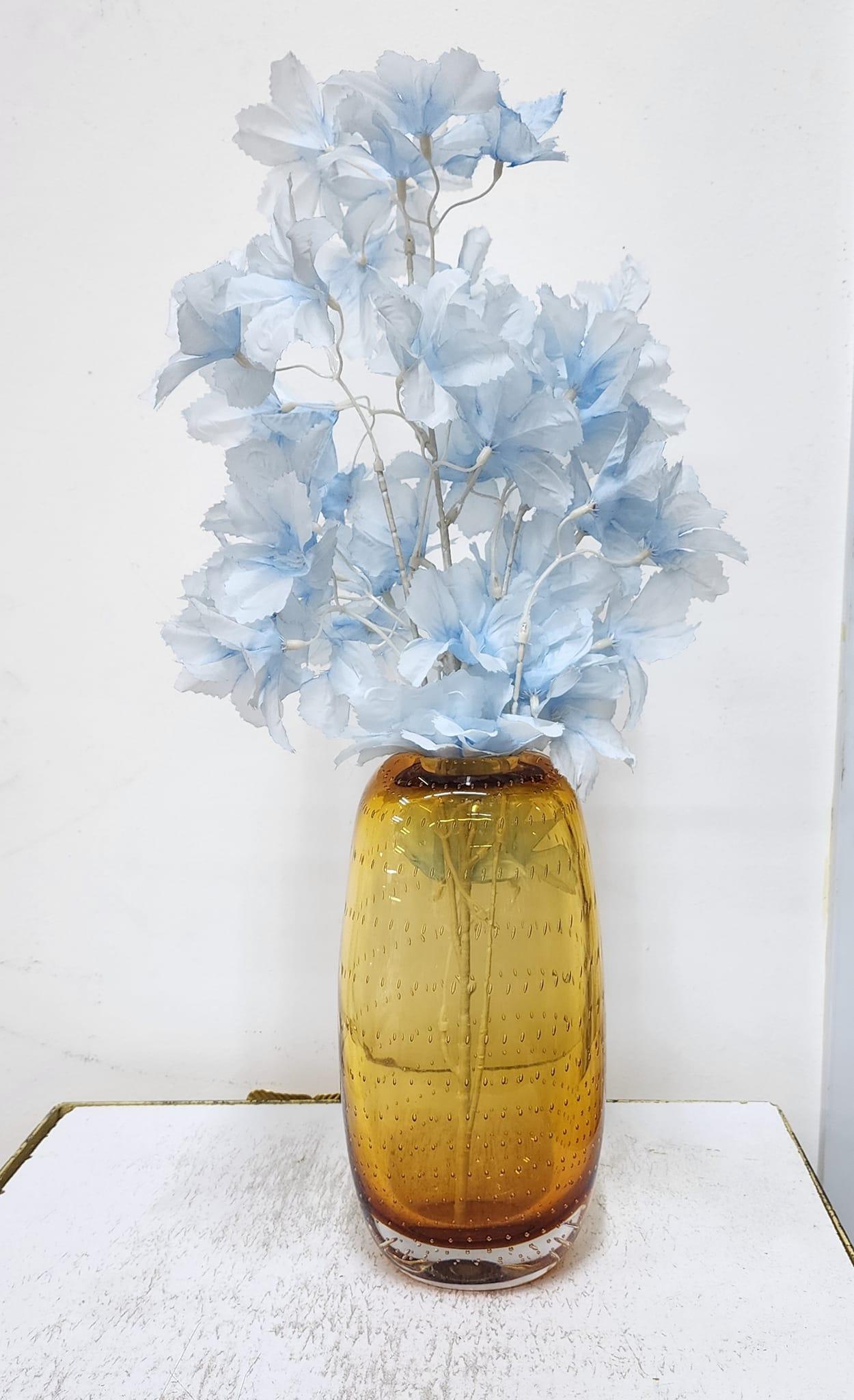 Heavy Vintage Bubble Glass Vase