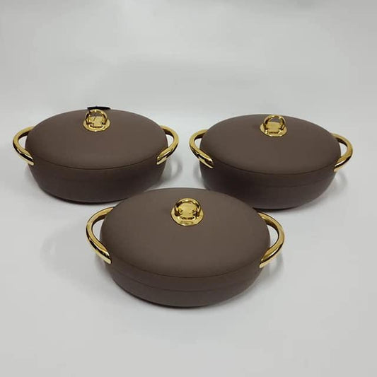 SET OF 3 FOREVER GOLD LUXURIOUS HOTPOTS