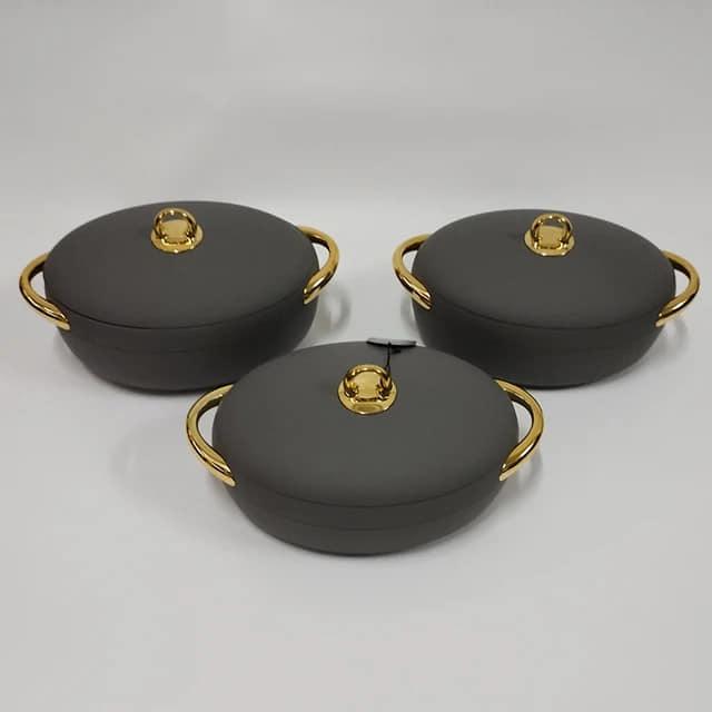 SET OF 3 FOREVER GOLD LUXURIOUS HOTPOTS