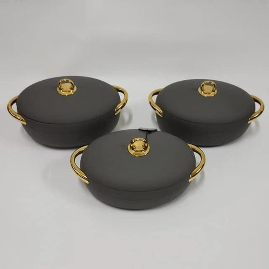 SET OF 3 FOREVER GOLD LUXURIOUS HOTPOTS