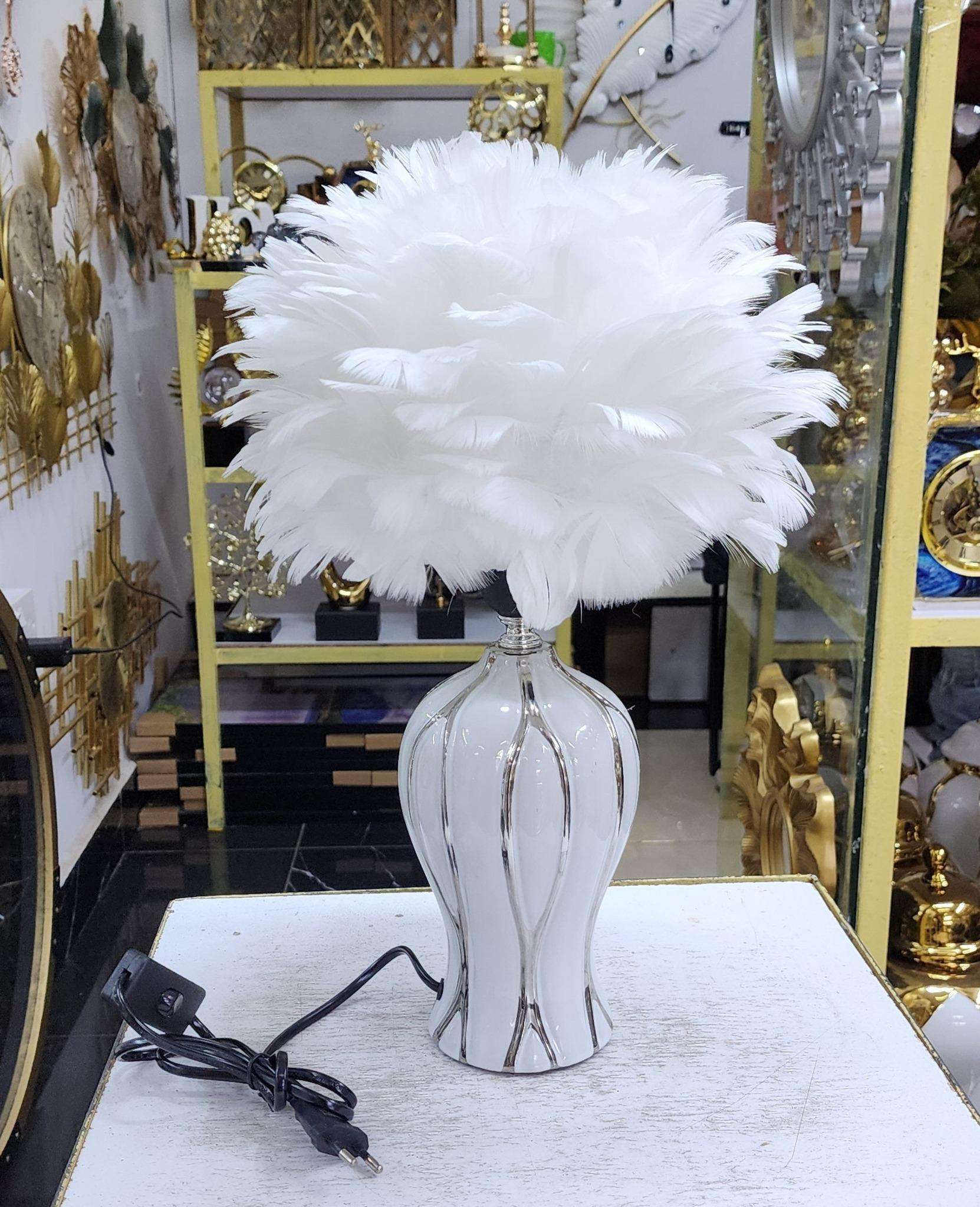 ceramic feather lamp