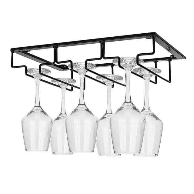 Wine Glass Rack 3 Rows Wine Glass Holder Under Cabinet Stemware Wine Glass Hanger Metal Organizer for Kitchen Bar