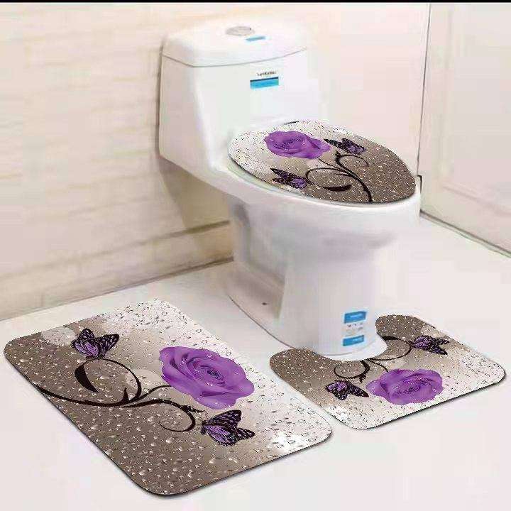 3 pcs bathroom mats set