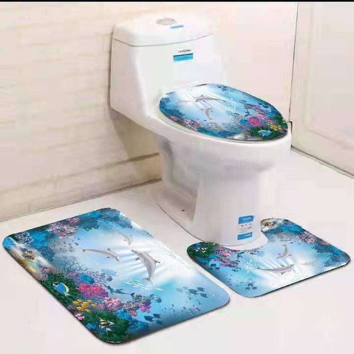 3 pcs bathroom mats set