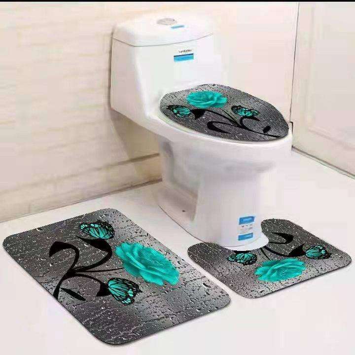 3 pcs bathroom mats set