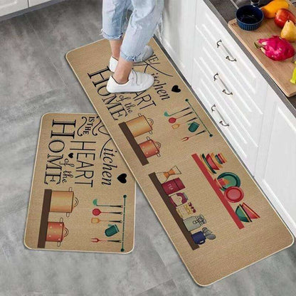 2 pcs rubber base anti slip kitchen mats