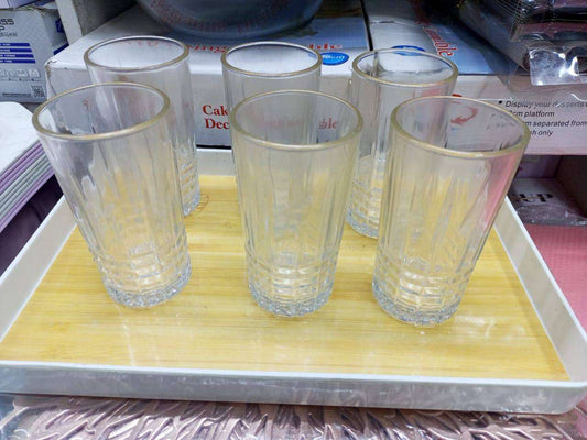 6 pcs Clear Crystal Whiskey Beverage Heavy Quality Glasses.