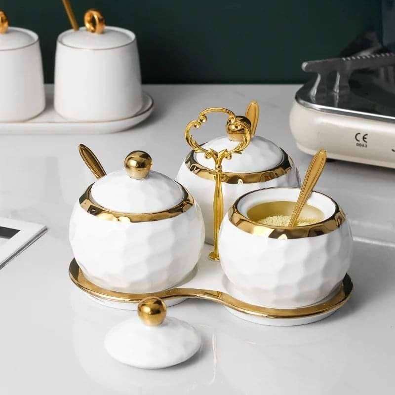 3 in1 porcelain sugar set