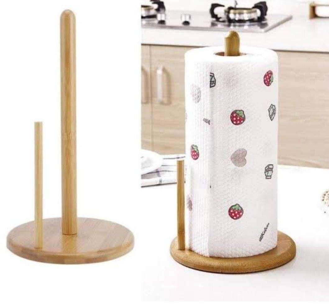 Bamboo paper towel holder