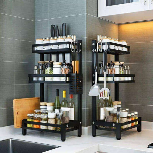 3 layer metallic spice rack