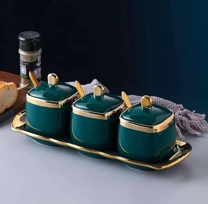 3 pcs sugar set with tray