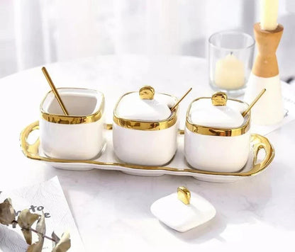 3 pcs sugar set with tray