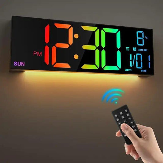 Led Multi-color Wall Alarm Clock With a Remote Control