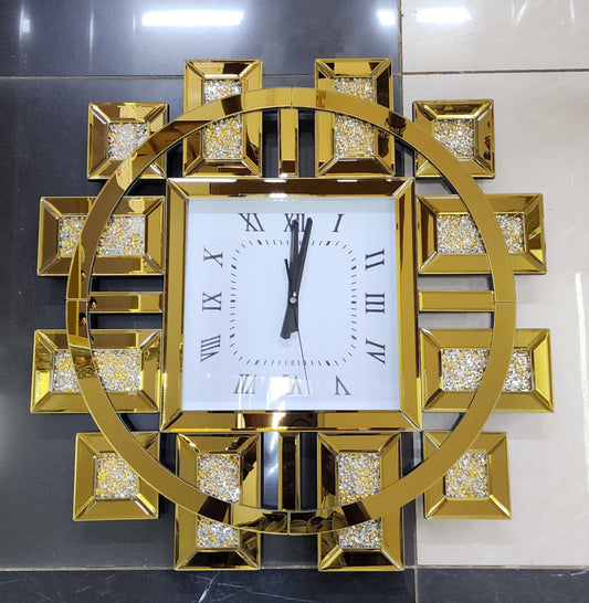 Crystal glass wall clock