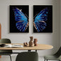 2Pcs Butterfly Wing Crystal Porcelain Decorative Wall Art