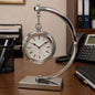 Metallic steel desktop clock