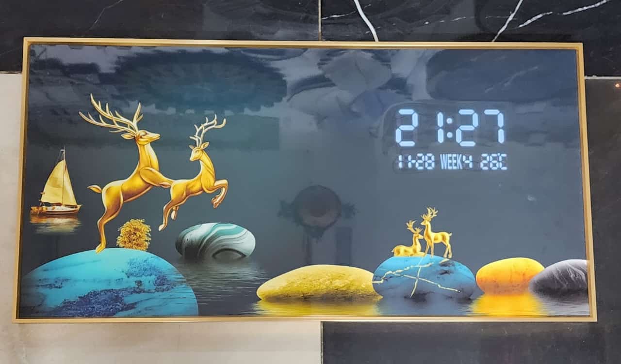 Crystal Porcelain Aluminium Frame Digital Wall Clock