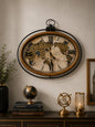Wooden frame real gears vintage wall clock