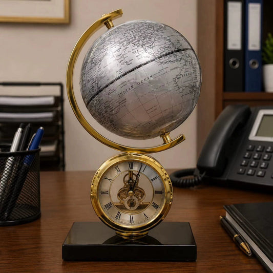 Globe with clock
