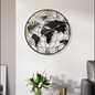 World map metallic clock