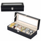 Watch Organizer, 6 Slot Watch Box PU Leather Watch Storage Case, Perfect Birthday Presents Storage Box Case Holder Organizer with Transparent window