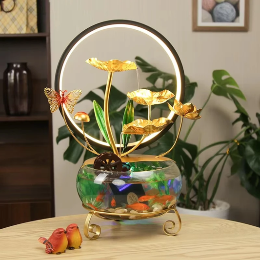 Mini fish aquarium water fountain