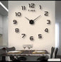 DIY 3D Mirror Surface Large Number Wall Clock
