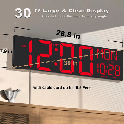 30 inch large remote controlled digital alarm clock