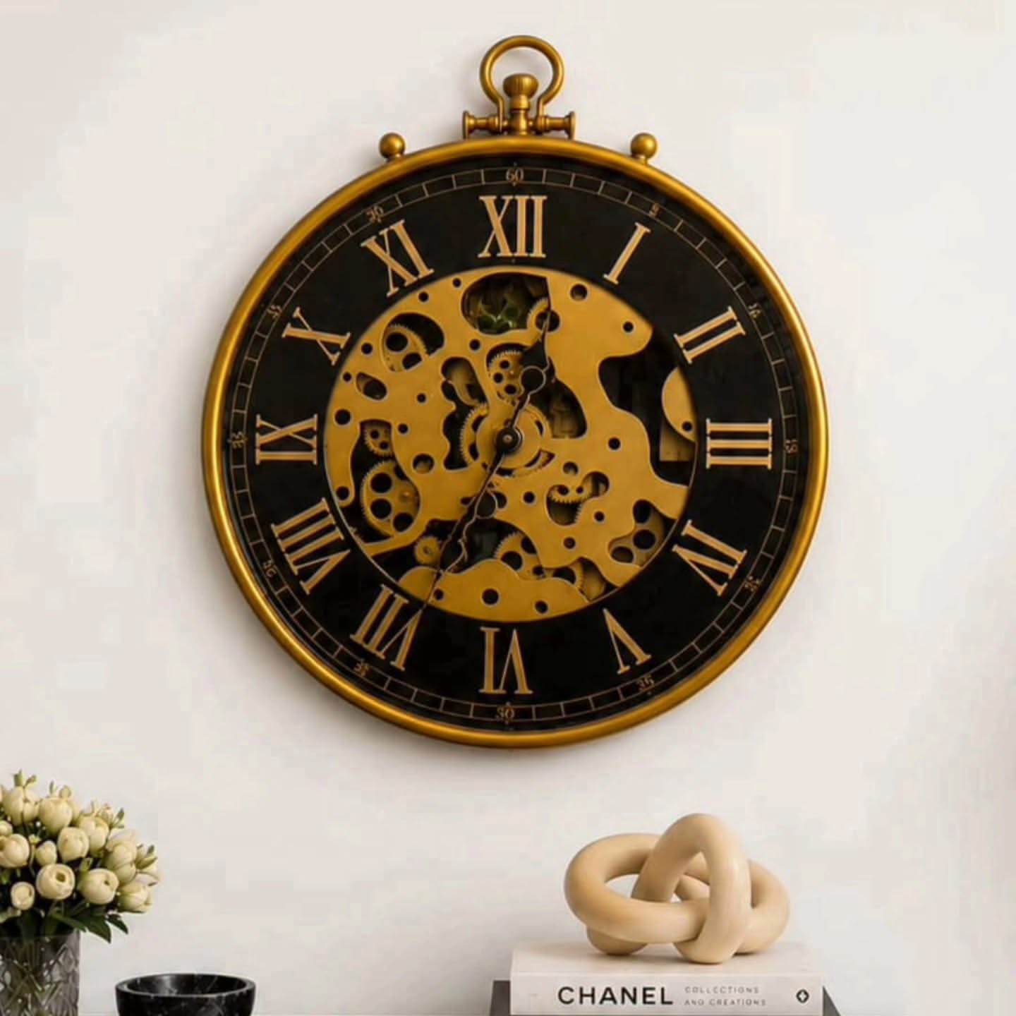 Vintage real.moving gears wall.clock