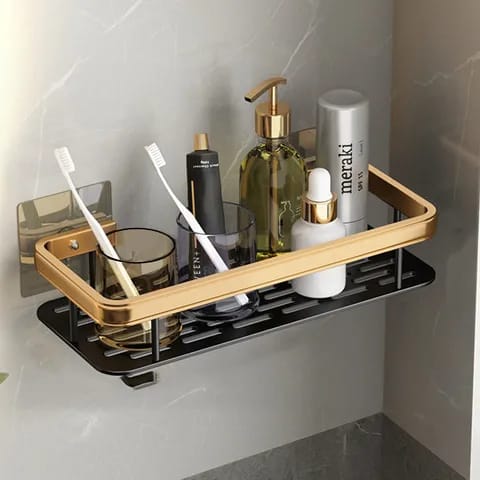 Luxury Metal Bathroom Shelf Organizer Cosmetic organizer/Toothbrush Holder Shelf