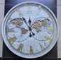 White real moving gears vintage clock
