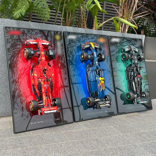 Lego cars with LED display frames, Car Wall Mount for Lego , Display Wallboard with LED Lights for Car, Adult Collectibles Wall Mounted for Building Blocks, Gifts for Lego Lovers ( including cars)