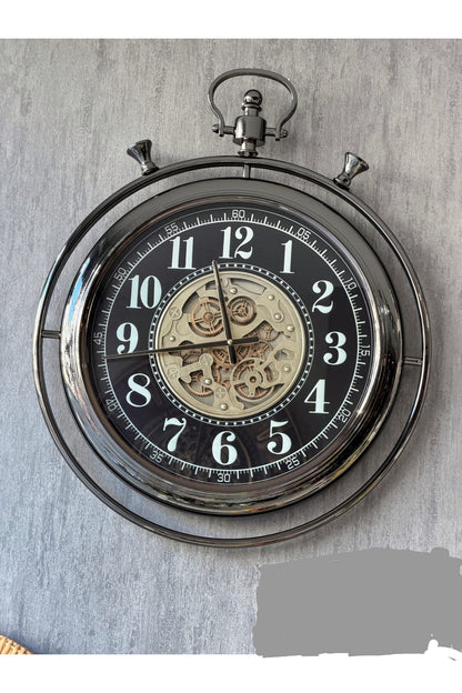 Vintage real gears moving clock