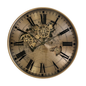Large inner wall clock, 60cm real moving gear clock vintage industrial sprocket oversized metal silent clock roman numerals non ticking quartz clock