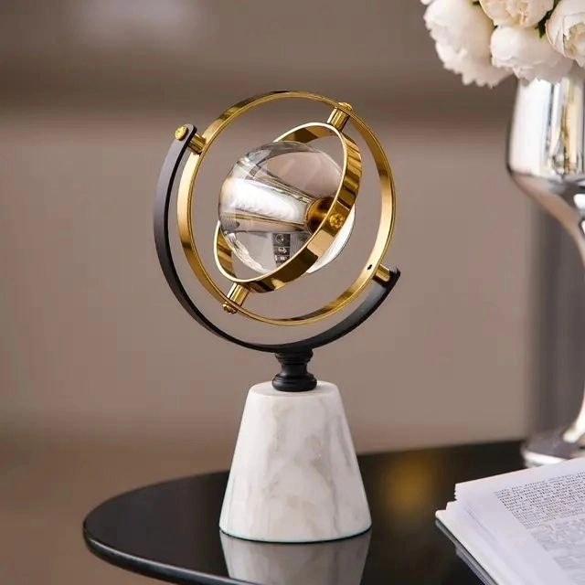 Marble Crystal Globe Metallic Ornaments
